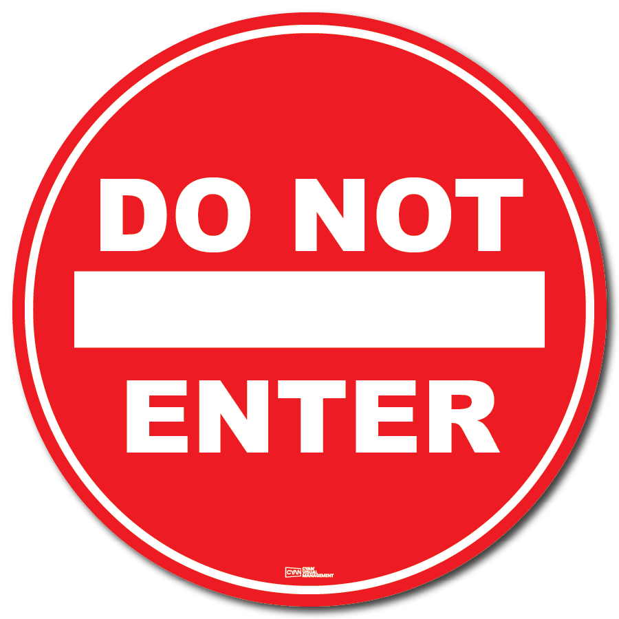 Floor Sign - DO NOT ENTER NO PEDESTRIAN ACCESS -  Industrial Grade Non Slip - Bubble-free Adhesive Install.