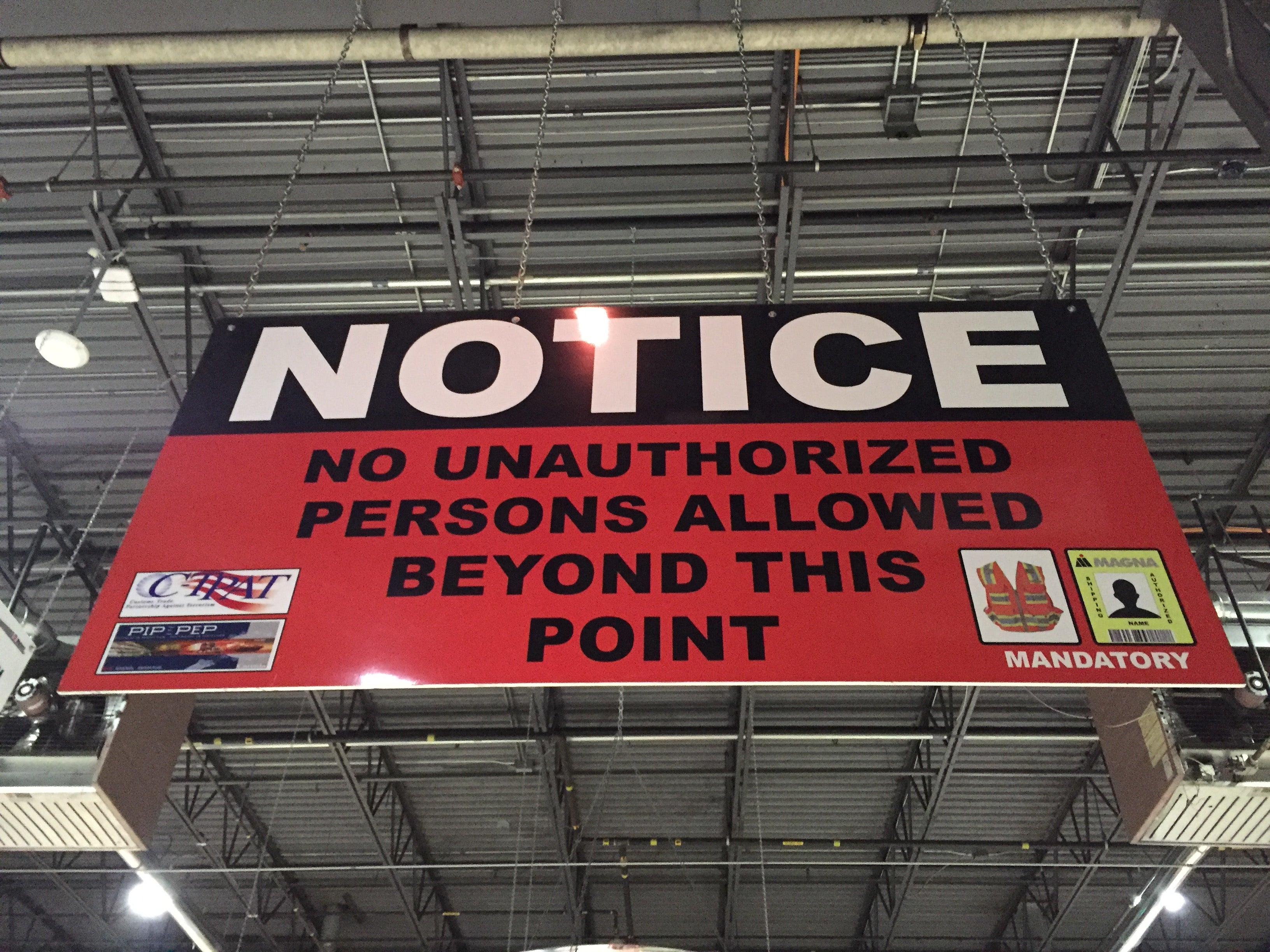 Free Design | Custom Factory Shop Floor Production Line Wayfinding Signs: Double-Sided Durable Aluminum (ACM), Hanging, Grommets