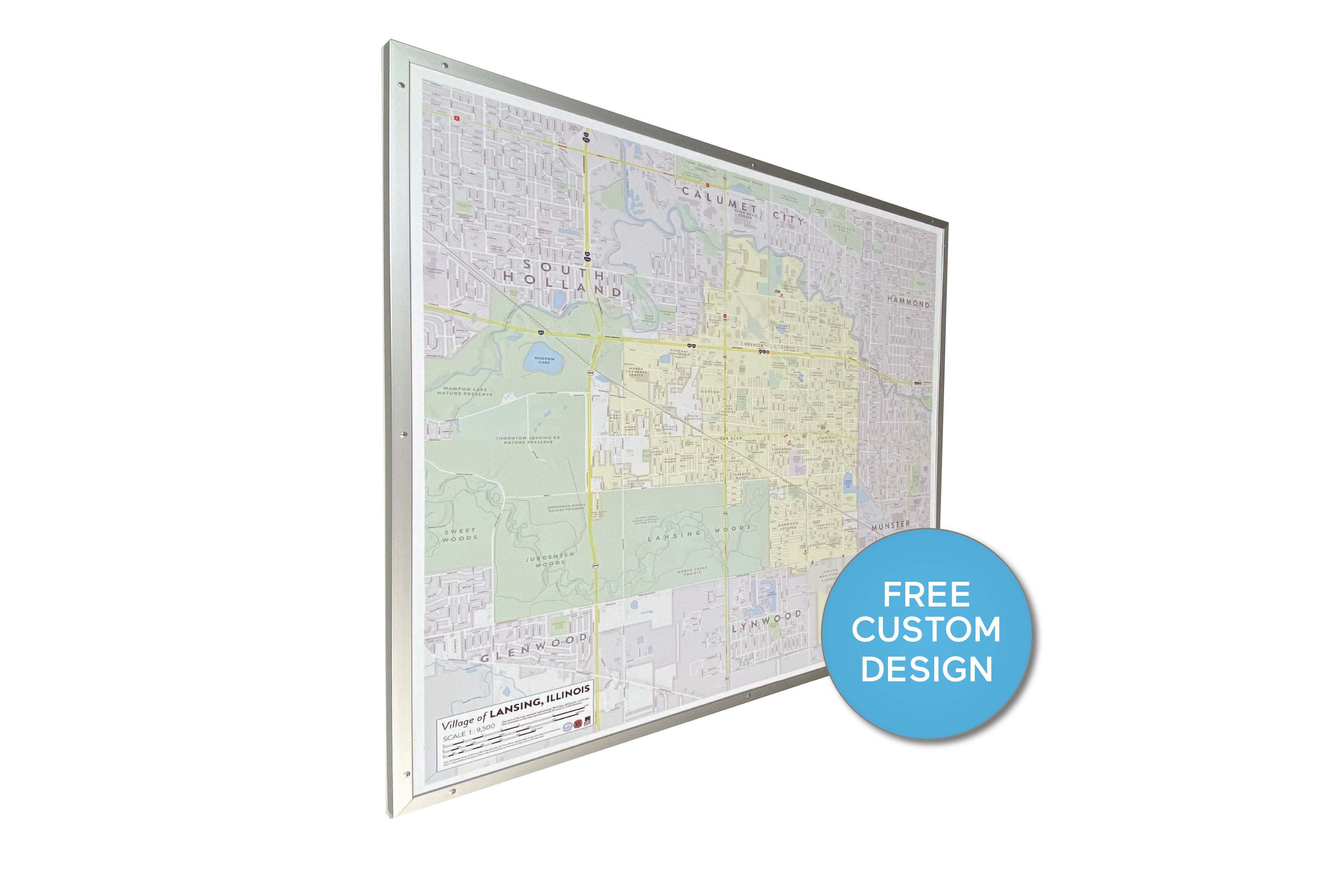 FREE DESIGN | Custom Map Dry Erase Board - Industrial Grade | Non- Magnetic Whiteboard