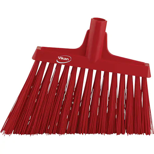 Angle Broom Head, X-Coarse Bristles, 12", Polyester, Red