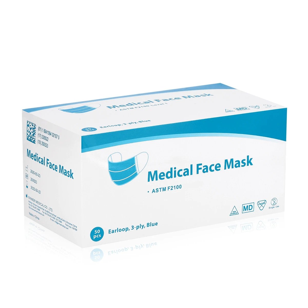 3-Ply Disposable Face Masks - ASTM Level 3 (Box of 50) - CYANvisuals