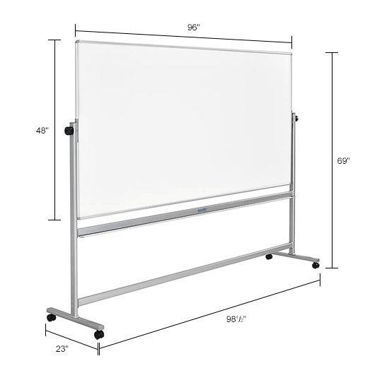 Custom Printed Rolling Magnetic Dry Erase Whiteboard - Double Sided Reversible - 96" x 48" - CYANvisuals