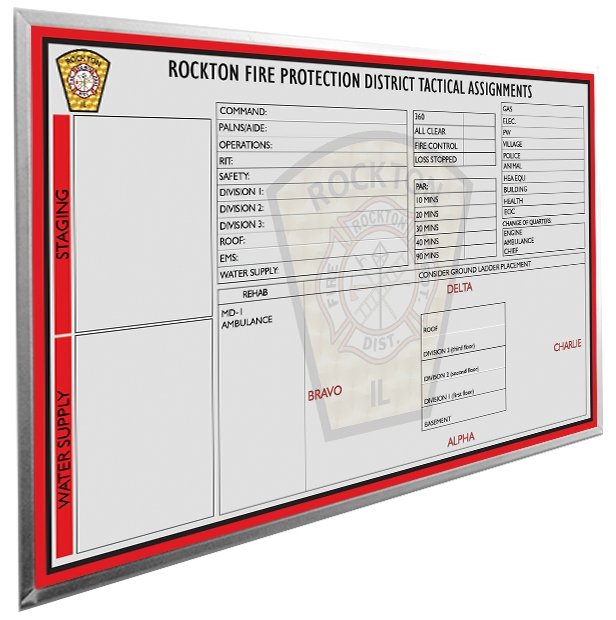 Fire Department Tactical Assignment Dry Erase Magnetic Board - Industrial Grade Whiteboard (Custom Printed & Free Design Included) - CYANvisuals