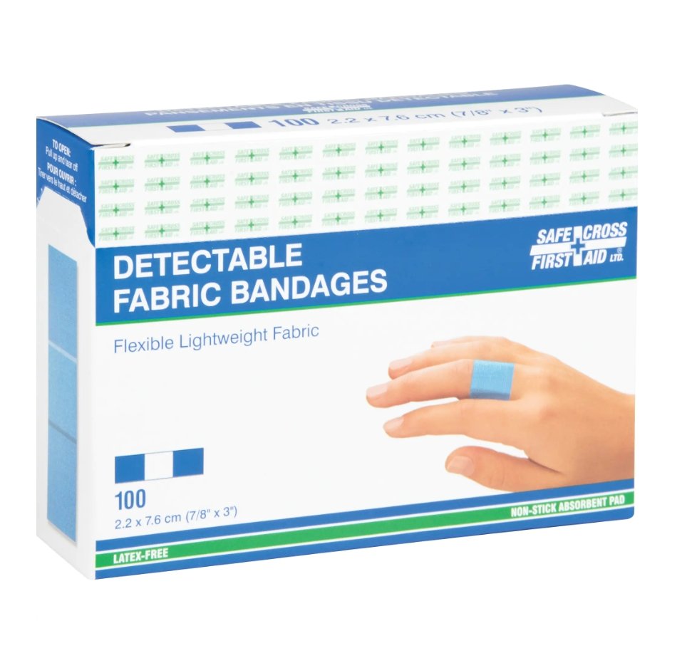 Metal Detectable Bandages [rectangular Square] - Pack Of 100