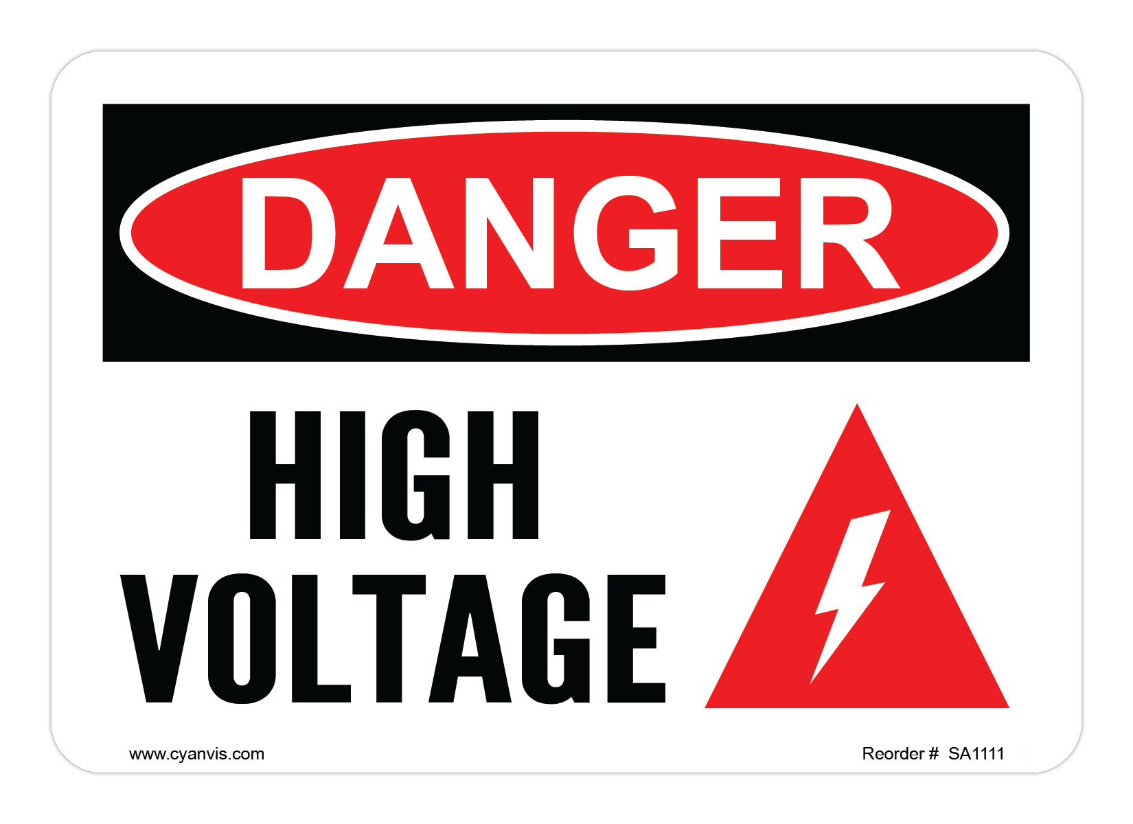 Safety Sign: Danger - HIGH VOLTAGE - CYANvisuals