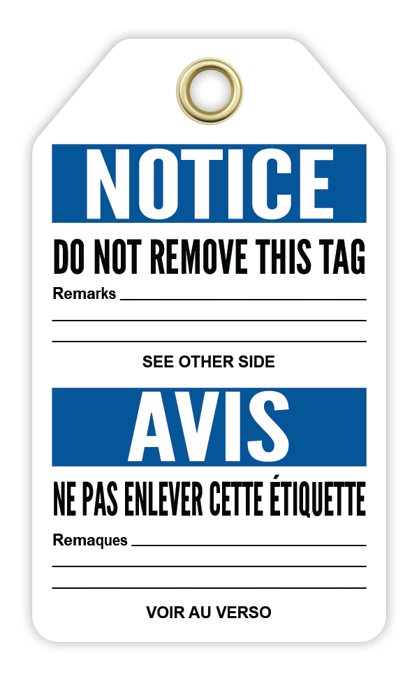 Safety Tag: Bilingual - Notice - DO NOT MOVE - AVIS NE PAS DÉPLACER - CYANvisuals