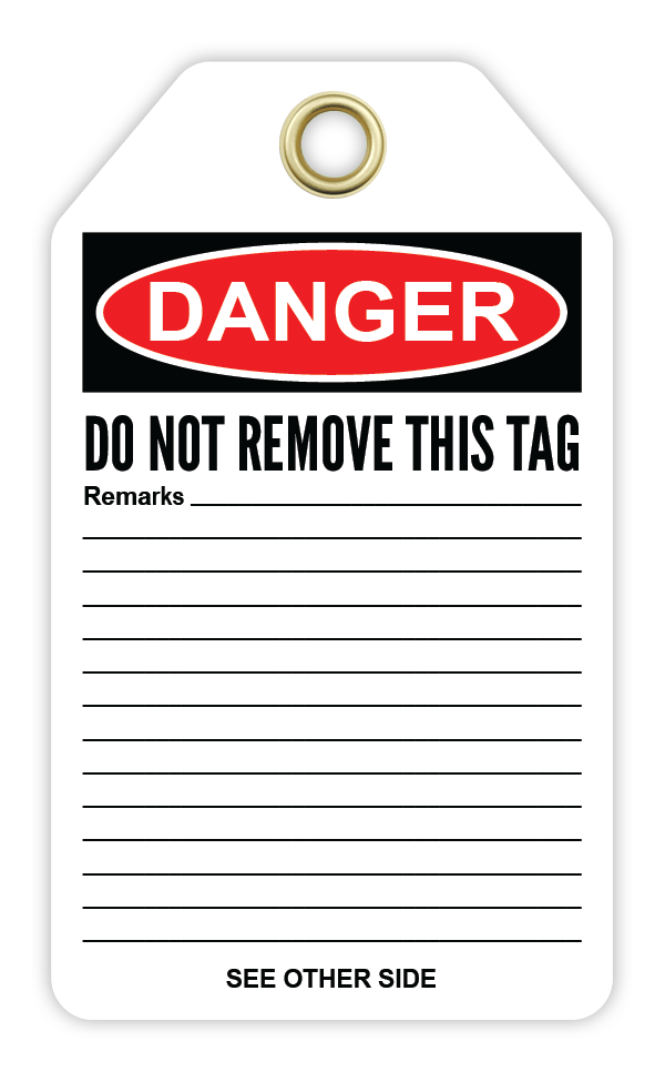 Safety Tag: Danger - CONTAINS ASBESTOS FIBERS - CYANvisuals