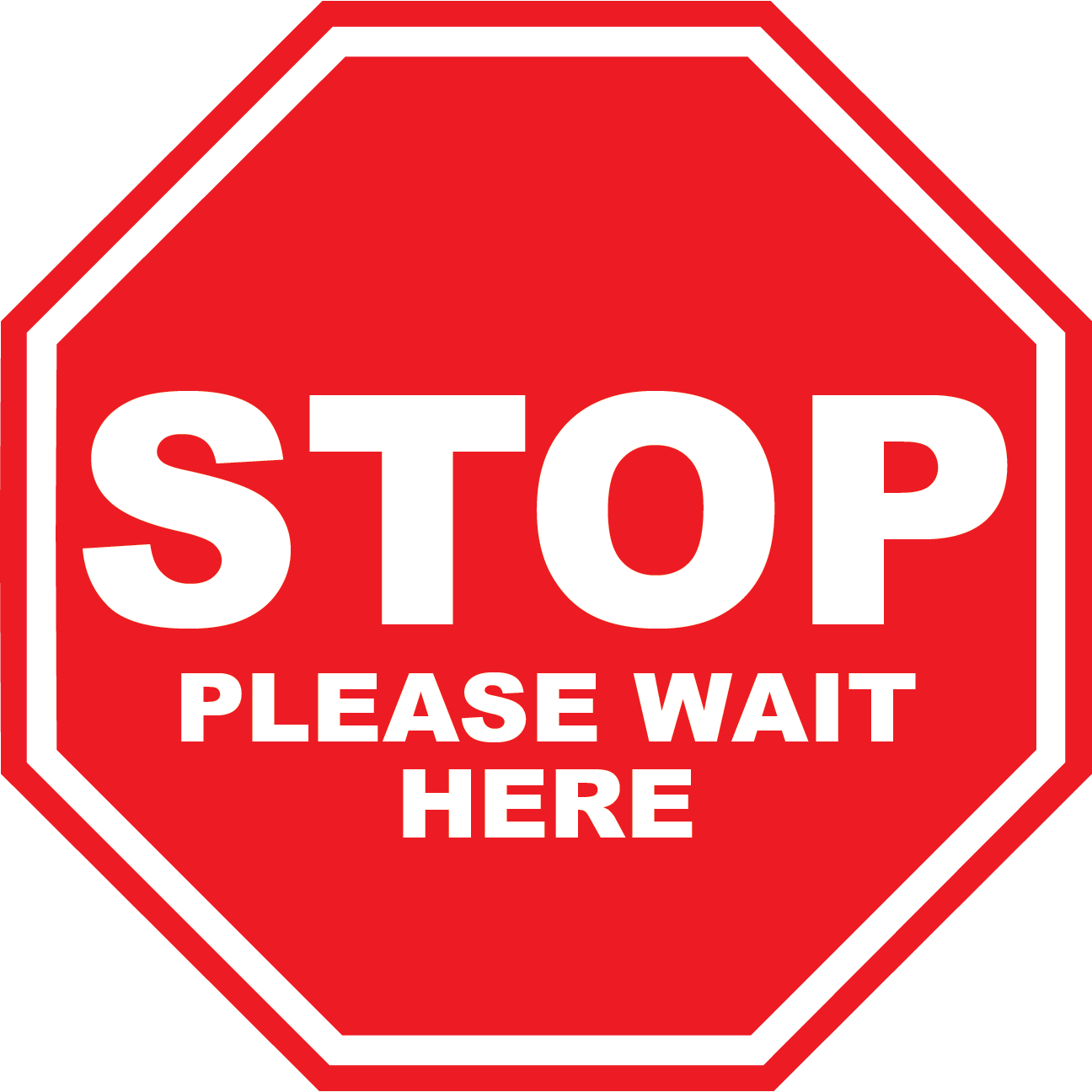STOP - Please Wait Here - Floor Sign - CYANvisuals