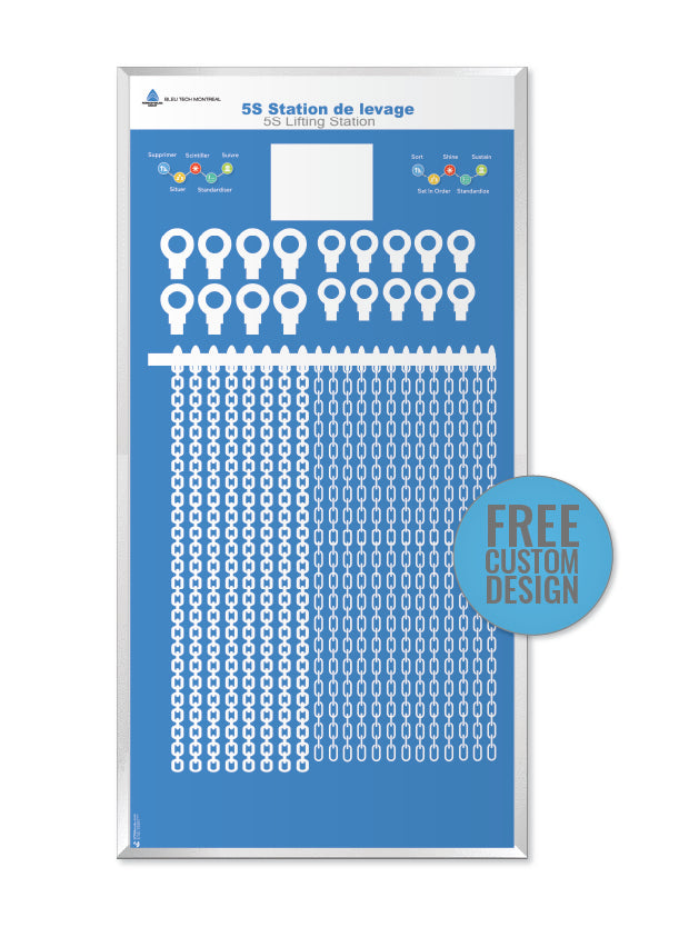 5S Shadow Board - Heavy Duty with Aluminum Frame - 48"x96" - Housekeeping Station -  (Customize For Free)