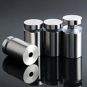 Clear Acrylic Plaque - 6.0MM -  with Brushed Aluminum Standoffs