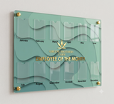 Custom Acrylic Employee of the Month Board — Architectural Clear Series with Metal Photo Corners