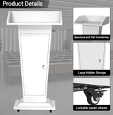 Custom Branded Mobile Lectern & Lean Communication Hub - Mobile Heavy Duty Metal Consturction