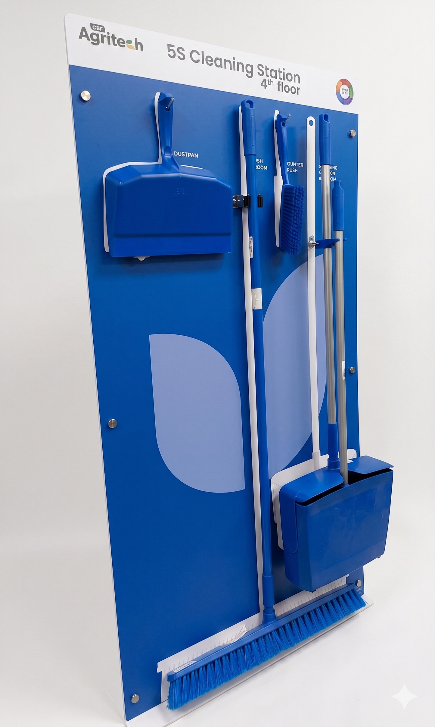 5S Wet Area Cleaning Station Kit | Shadow Board + Tools | Non-Food Contact
