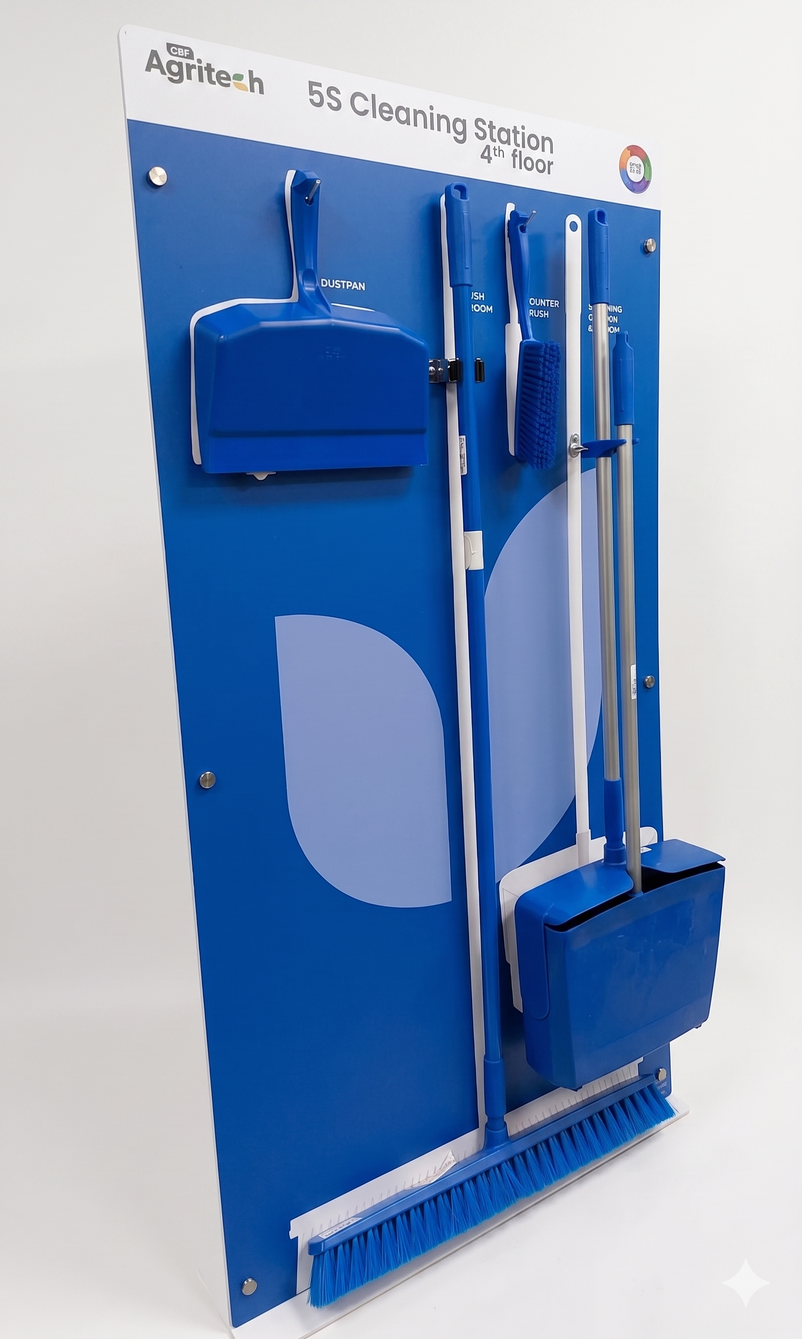 5S Wet Area Cleaning Station Kit | Shadow Board + Tools | Non-Food Contact