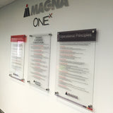 Clear Acrylic Plaque - 4MM - Printed Center - with Brushed Aluminum Standoffs