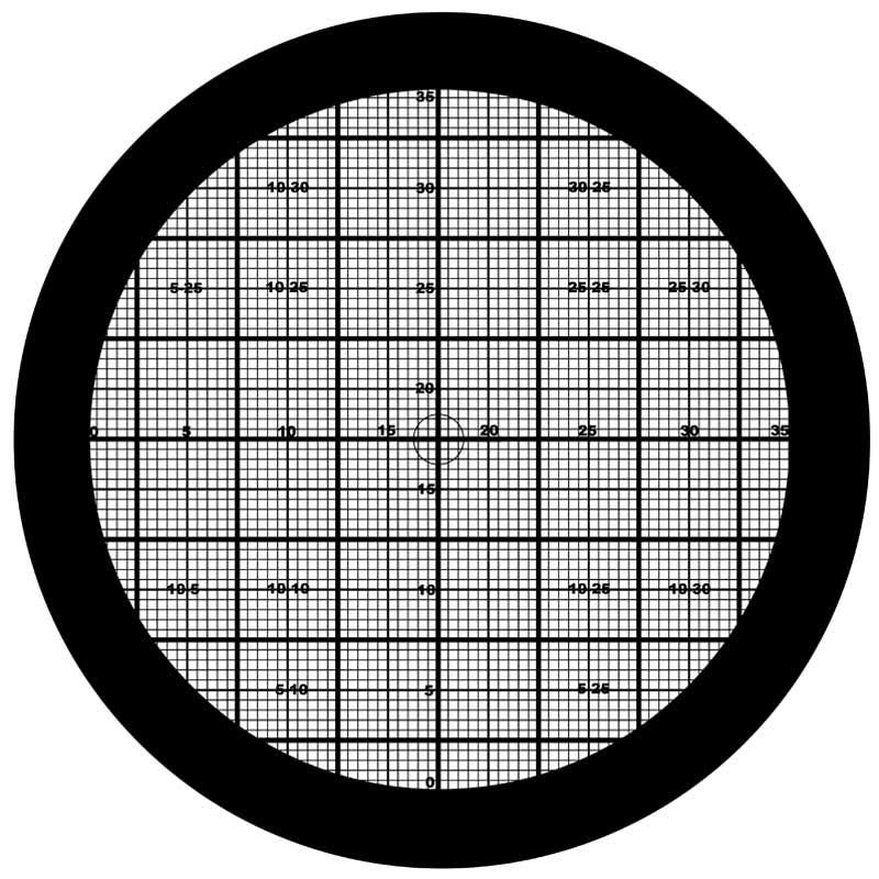 Projected monochrome measuring grid gobo for laying out inspection and staging zones on factory floors — CYANvisuals