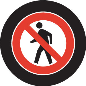 Projected no pedestrians prohibition gobo for restricting foot traffic in forklift-only zones — CYANvisuals
