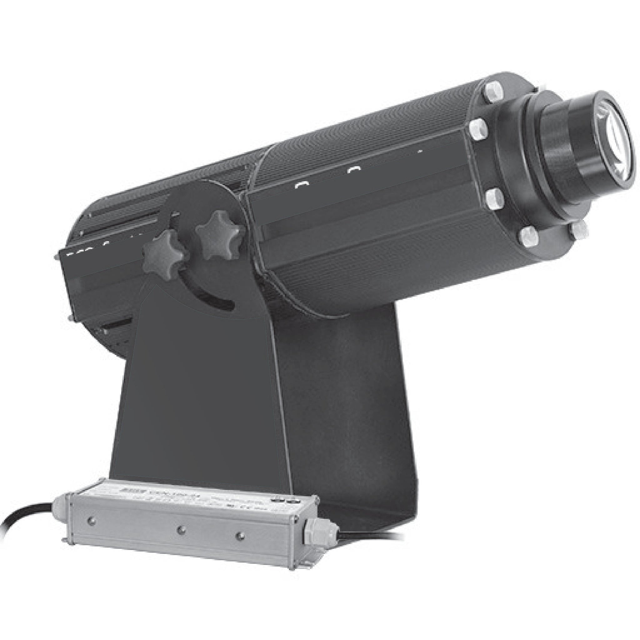 300W outdoor LED gobo sign projector with rotator for high-output exterior safety signage — CYANvisuals