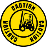 Projected forklift traffic caution gobo in wide span format for broad aisle approaches — CYANvisuals