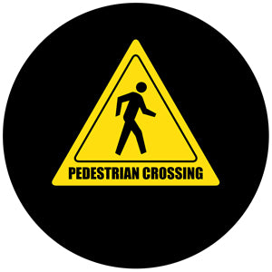 Projected pedestrian crossing triangle gobo for warning drivers at walkway intersections — CYANvisuals