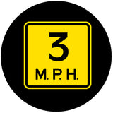 Projected 3 MPH speed limit gobo for enforcing forklift speed limits inside facilities — CYANvisuals
