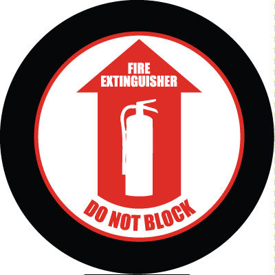 Projected DO NOT BLOCK gobo for keeping fire extinguisher access clear at all times — CYANvisuals