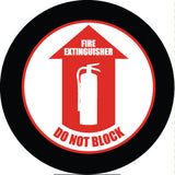 Projected DO NOT BLOCK gobo for keeping fire extinguisher access clear at all times — CYANvisuals