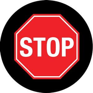 Projected STOP sign gobo for forklift and pedestrian intersections in warehouses — CYANvisuals