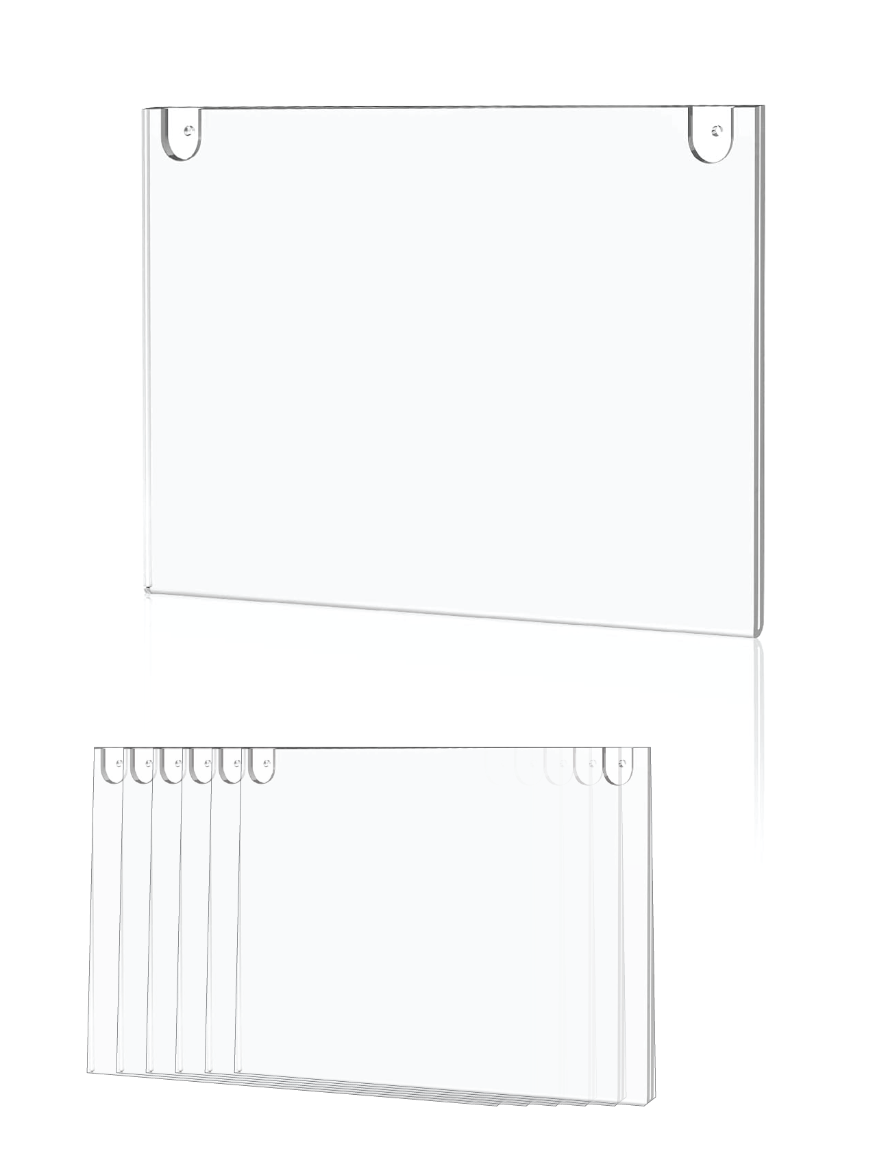 10 Pack - Wall Mount Clear Acrylic Plastic Document Display - Plexiglass Sheet Protector - Industrial Grade
