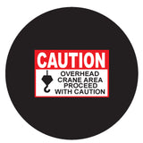 Projected overhead crane proceed with caution gobo for approaches into active lifting areas — CYANvisuals
