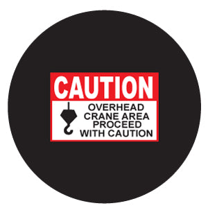 Projected overhead crane proceed with caution gobo for approaches into active lifting areas — CYANvisuals