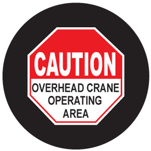 Projected overhead crane operating area gobo for defining crane bay boundaries on shop floors — CYANvisuals