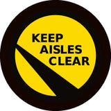 Projected yellow keep aisle clear gobo for keeping egress routes and pick aisles unobstructed — CYANvisuals