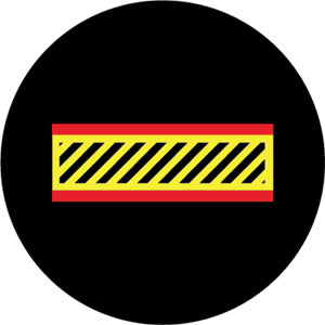 Projected hatched crosswalk gobo in yellow and red for high-visibility pedestrian crossings — CYANvisuals
