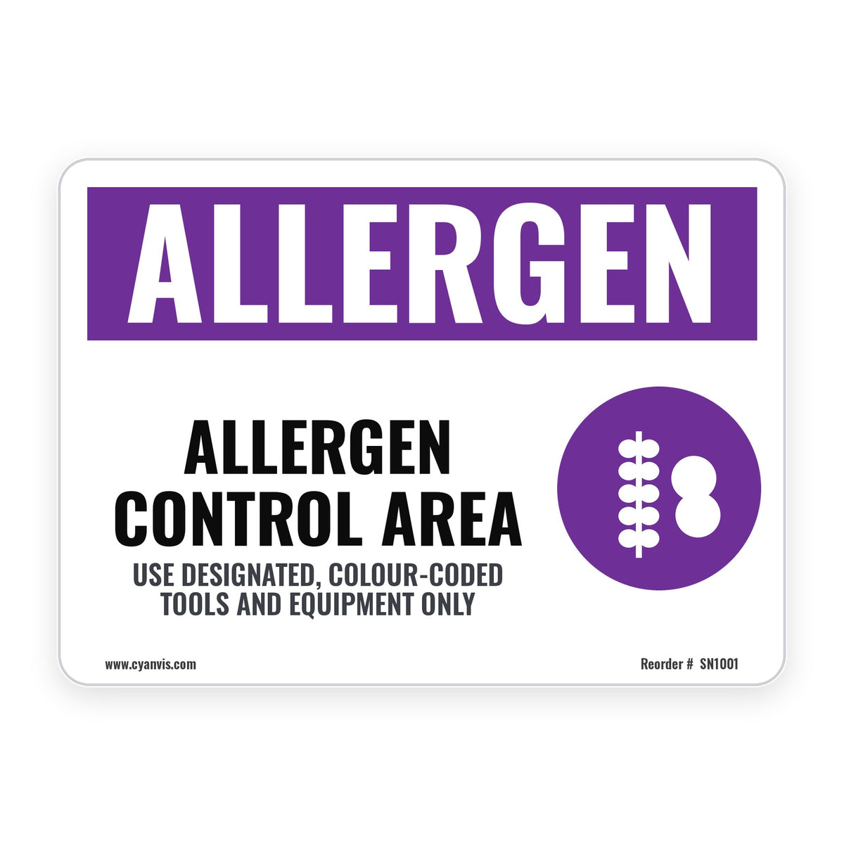 ALLERGEN CONTROL AREA – Allergen Sign – CYANvisuals