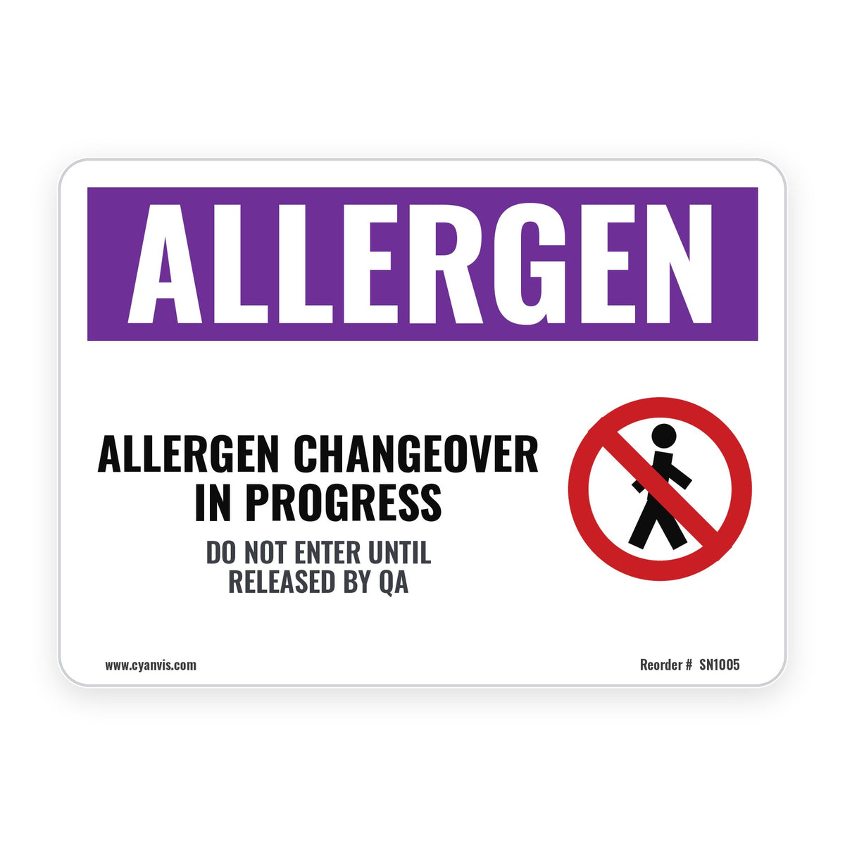 ALLERGEN CHANGEOVER IN PROGRESS – Allergen Sign – CYANvisuals