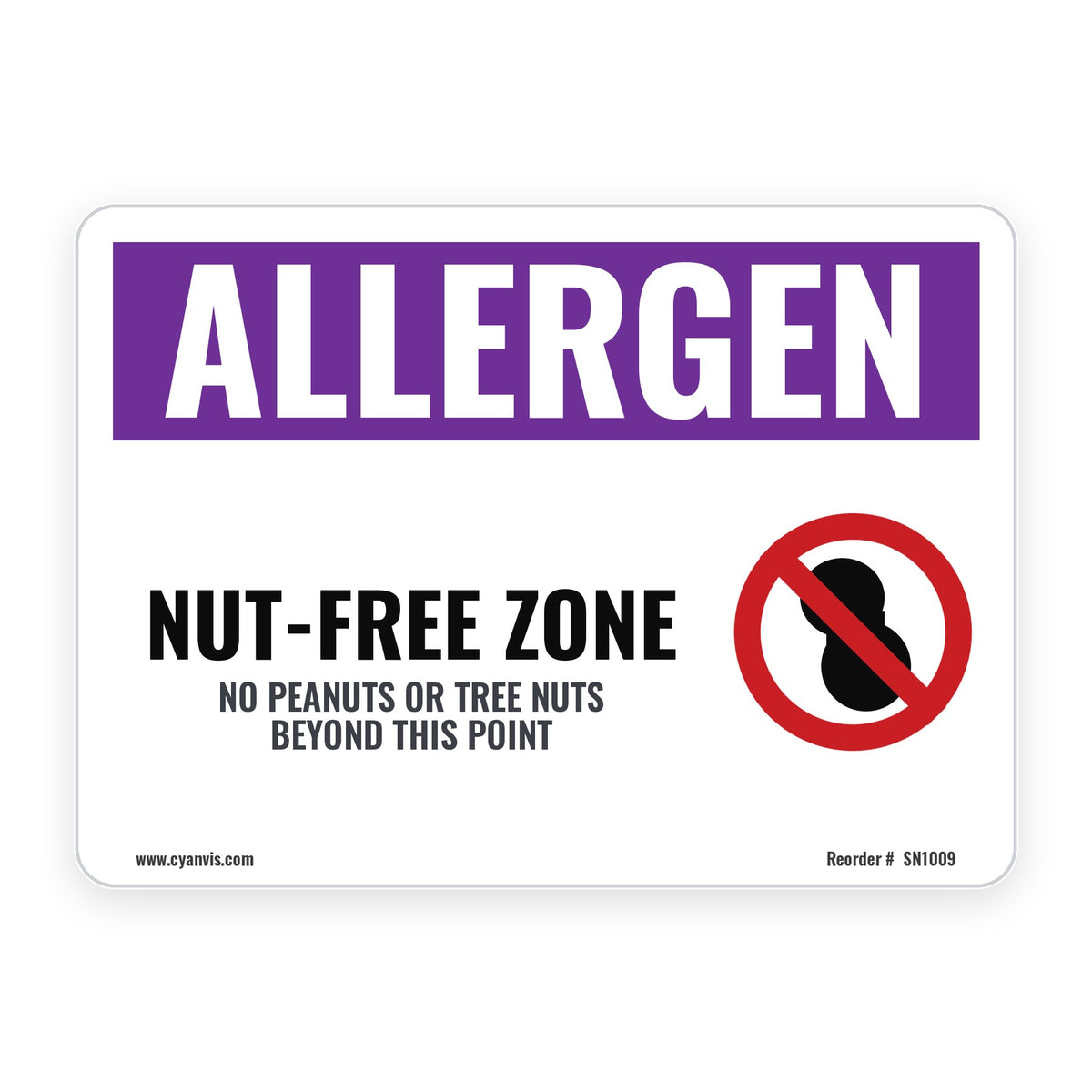NUT-FREE ZONE – Allergen Sign – CYANvisuals