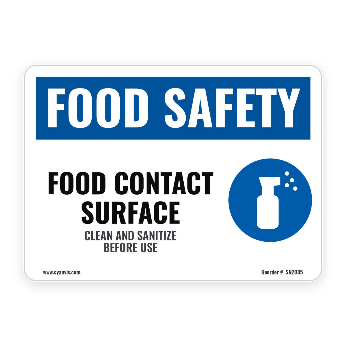 FOOD CONTACT SURFACE – Food Safety Sign – CYANvisuals