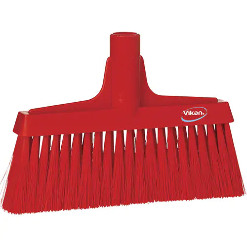 Upright Broom Head, Coarse/Fine Bristles, 10-1/4", Polyester, Red