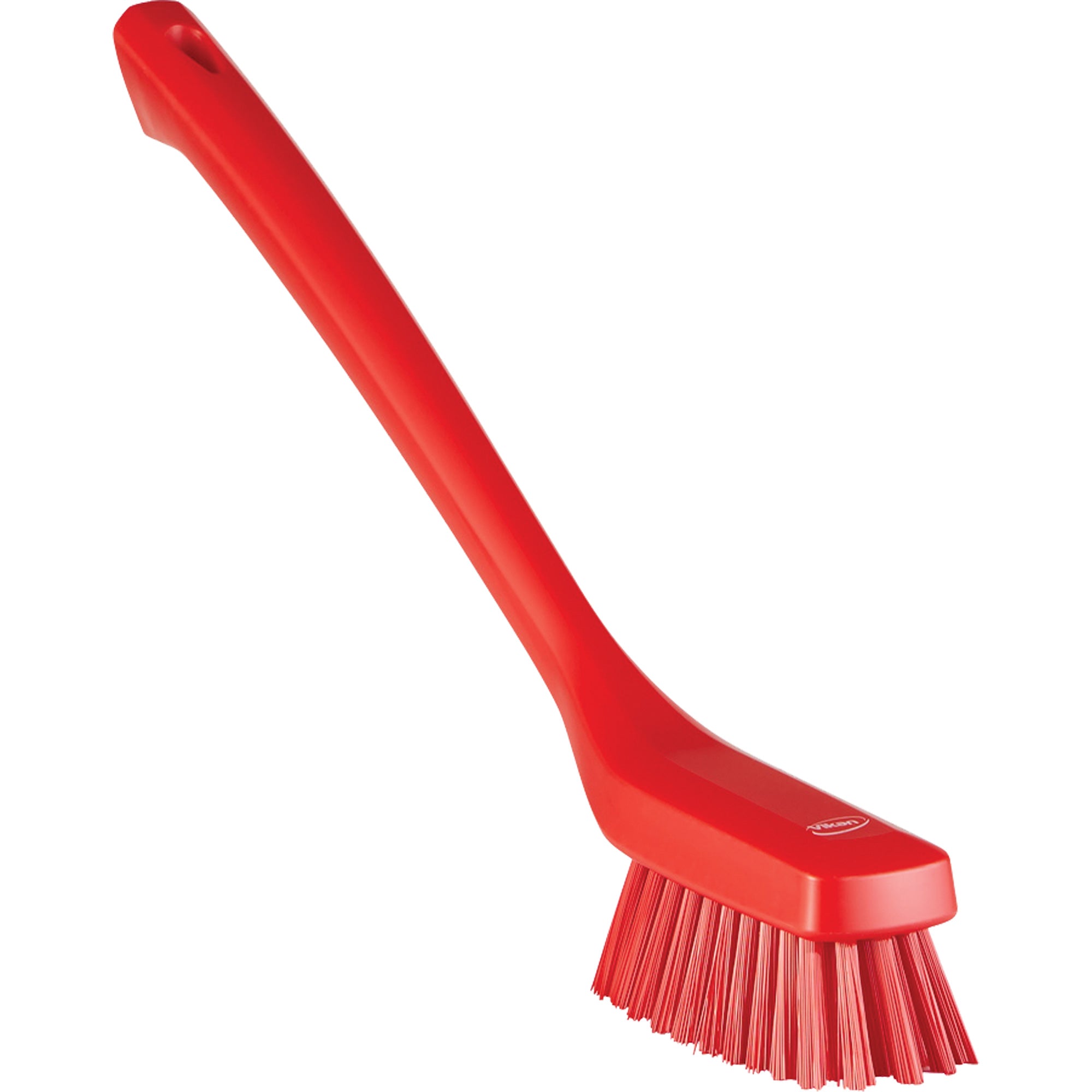 Narrow Long-Handle Cleaning Brush, Stiff Bristles, Color-Coded, Food Grade, 16-1/2" Long