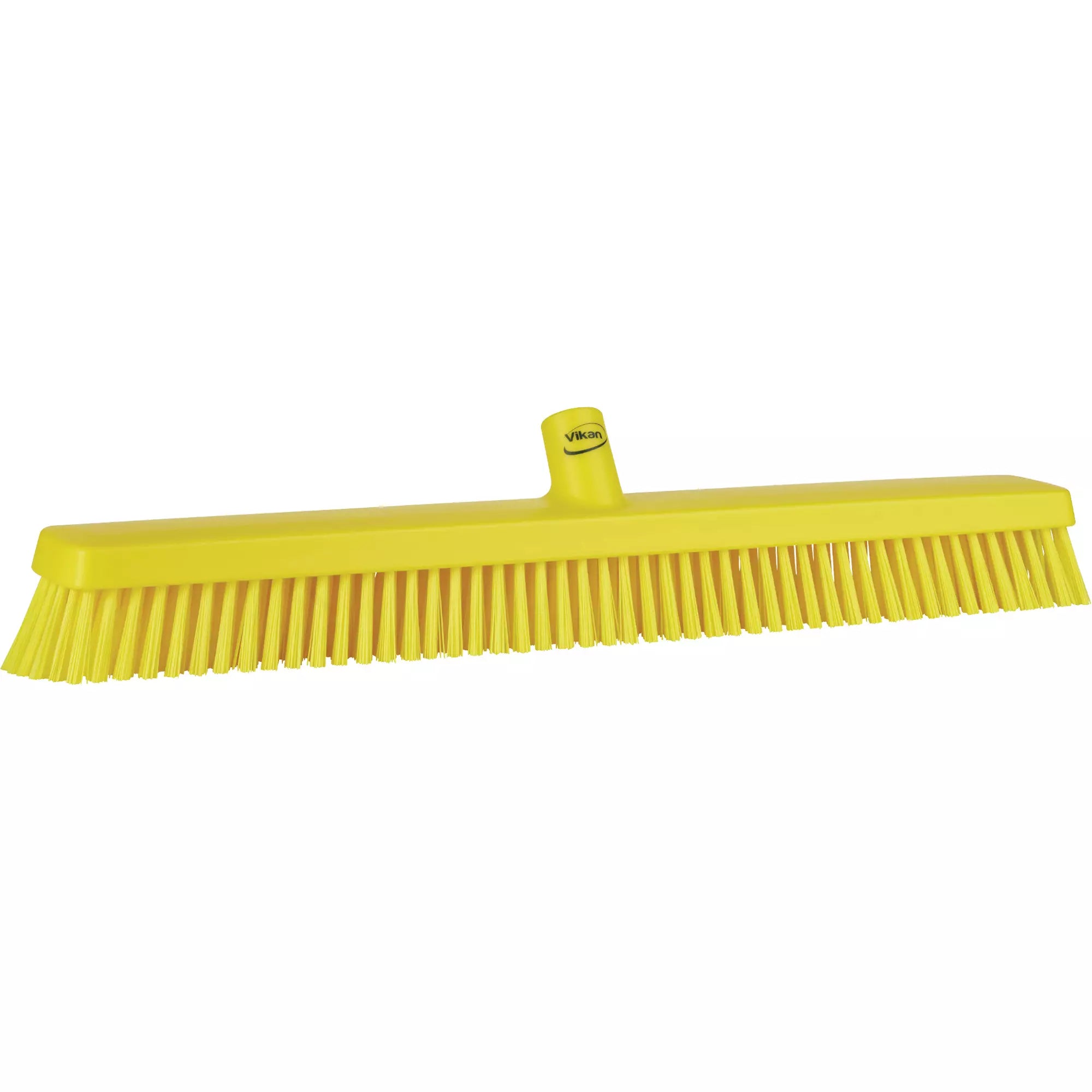 Heavy-Duty Push Broom, Color-Coded, Food Grade, Fine/Stiff Bristles, 24"