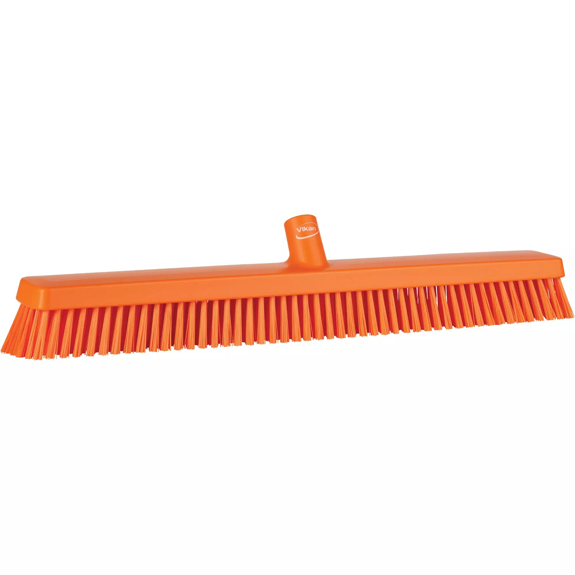 Heavy-Duty Push Broom, Color-Coded, Food Grade, Fine/Stiff Bristles, 24"