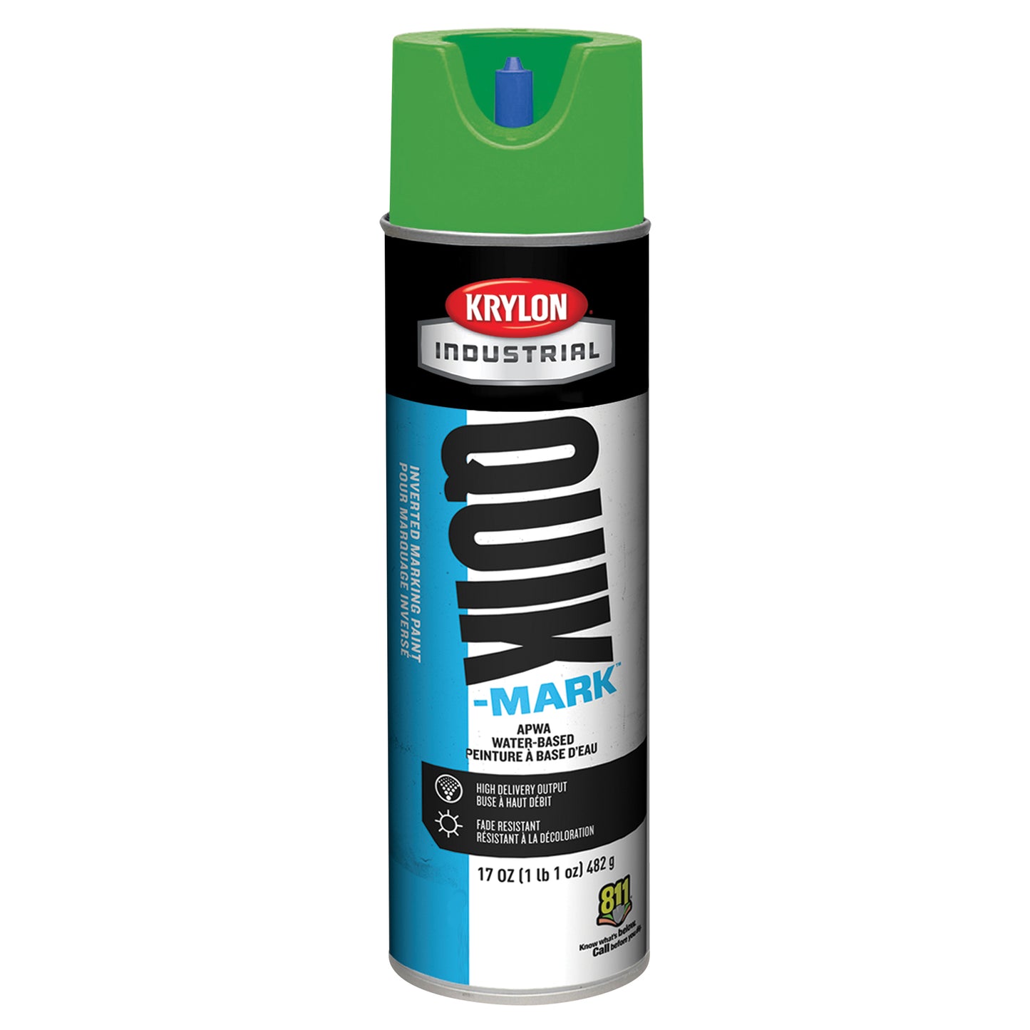 Industrial Quik-Mark™ Inverted Marking Paint, Green, 17 oz., Aerosol Can