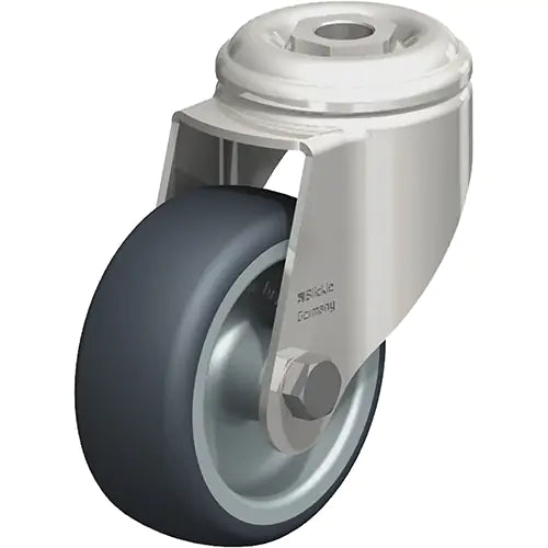 Stainless Steel Thermoplastic Elastomer Caster, Swivel, 3-1/8" (79.5 mm) Dia., 220 lbs. (100 kg.) Capacity