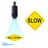 SLOW Diamond gobo projected on the floor by a ProjectedSigns LED sign projector
