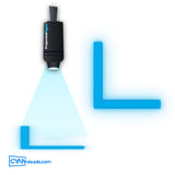 Standard Corner gobo projected on the floor by a ProjectedSigns LED sign projector