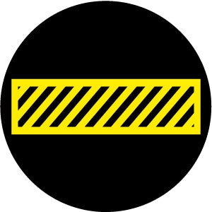 Projected yellow hatched crosswalk gobo for marking pedestrian walkways on factory floors — CYANvisuals