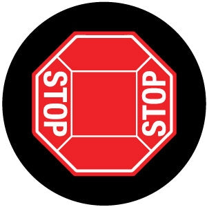 Stop Sigh Artwork (Glass Gobo) for Virtual Sign Projectors - All Way 4 Way 3 Way 2 Way 1 Way Stop Sign