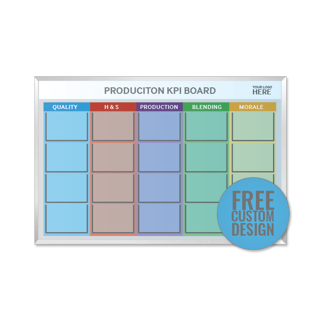 GET FREE DESIGN | Improve Efficiency with PRODUCTION KPI Tracking Whiteboard | Dry-Erase Magnetic Industrial-Grade