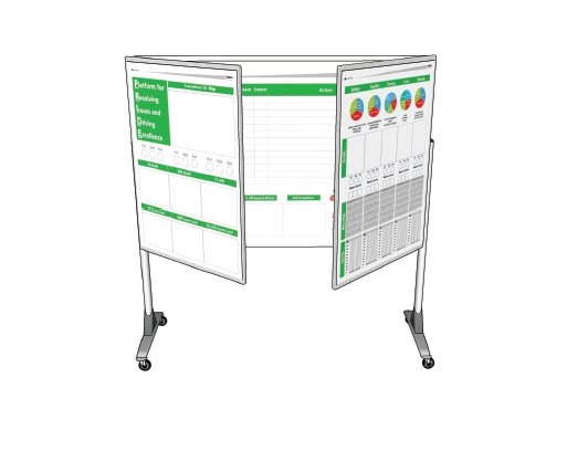 GET FREE DESIGN | 3-Panel Triple Display Whiteboard | Dry Erase, Magne